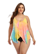 Ocevara V-Neck Colorful Tie-Dye Plus Size Swimsuit - image 1