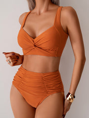 Ocevara Ocevara - Women's High Waisted Bikini Sets Twist Front Two Piece Swimsuit Ruched Tummy Control - image 13