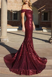 burgundy prom dresses,mermaid prom dress,sequins prom dress,mermaid evening gowns,sequin evening gowns,prom gowns 2018,off the shoulder prom dress