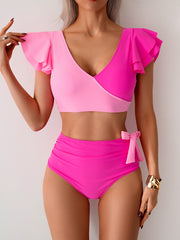 Ocevara Ocevara - Women's High Waisted Bathing Suits Tummy Control Two Piece Swimsuits Ruffle Bikini - image 1