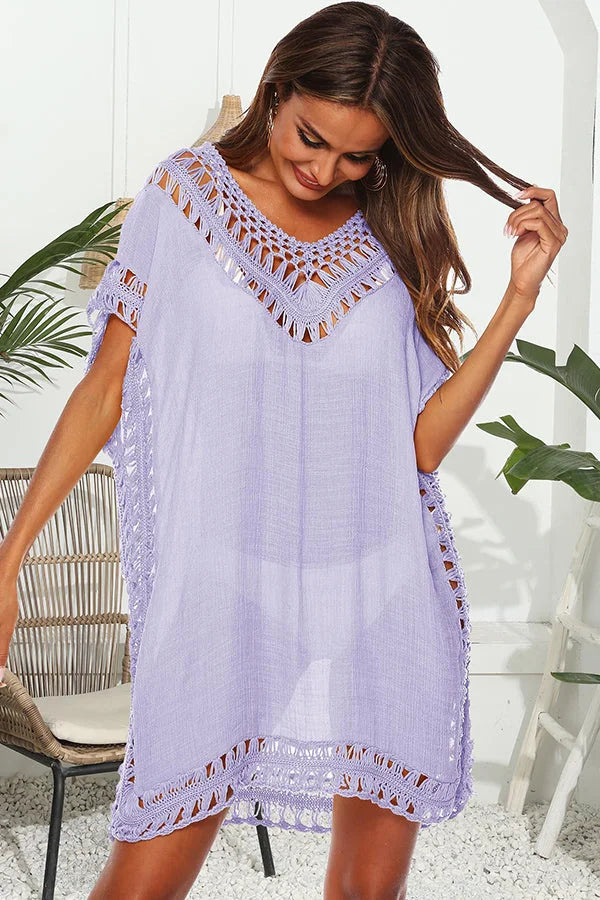 Fashion Hollow V Neck Swimsuits Cover Up Main image