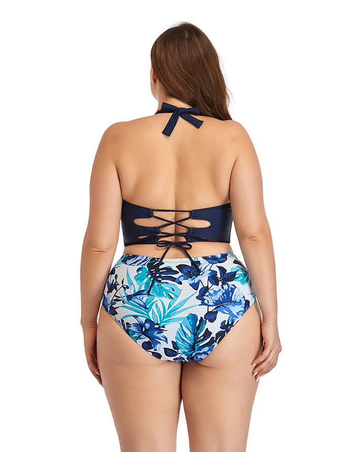 Paneled Floral High-Waist Plus Size Bikini Swimsuit Secondary image