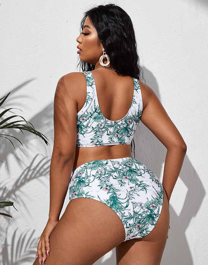 Ocevara - Light Green High-Waist Bikini Suit