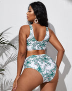 Ocevara - Light Green High-Waist Bikini Suit