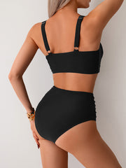 Ocevara Ocevara - Women's High Waisted Bikini Sets Twist Front Two Piece Swimsuit Ruched Tummy Control - image 2