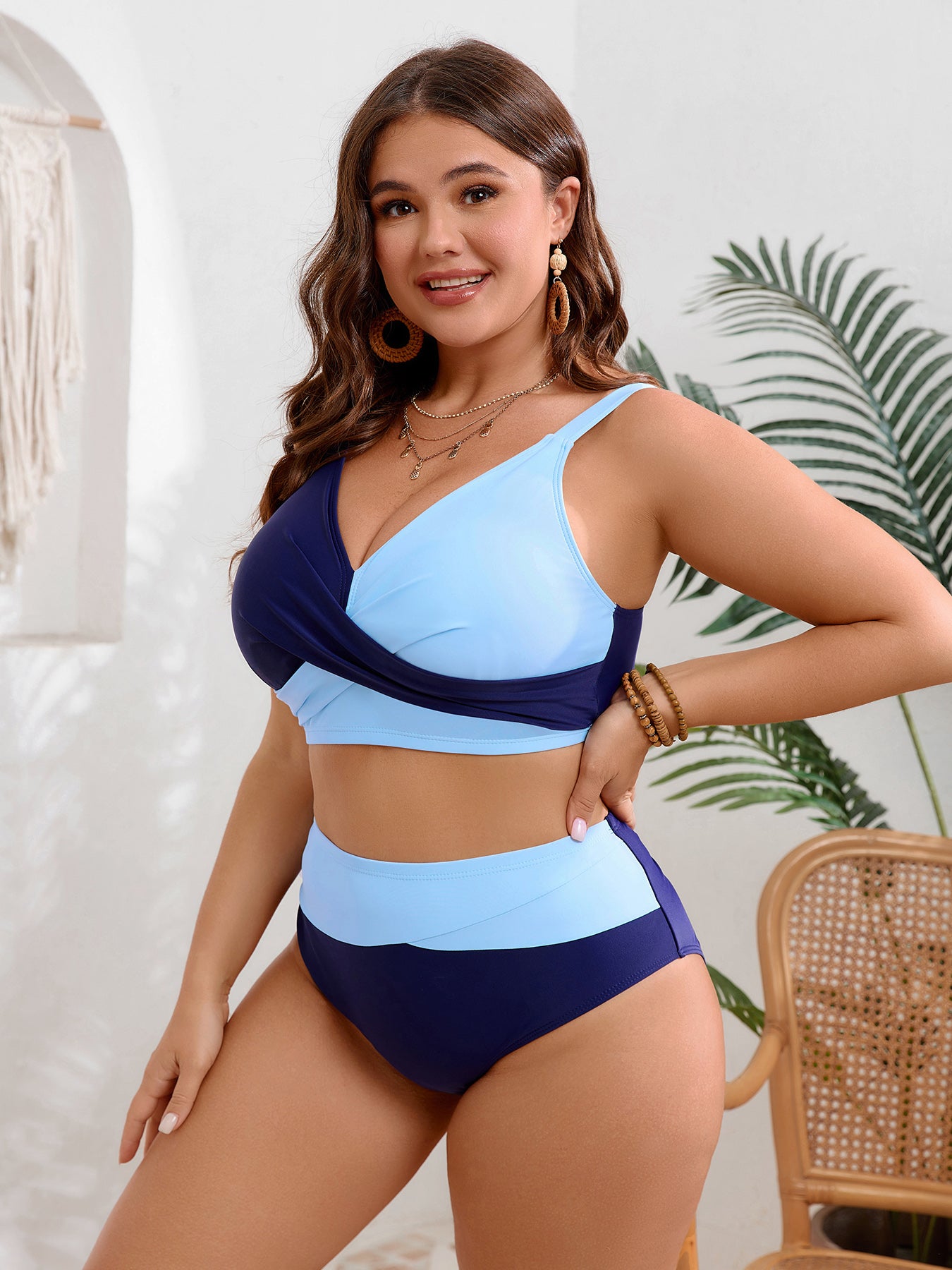 Wrap Colorblock Bikini Set