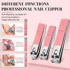 Manicure Pedicure Set, 12 Pcs Nail Care Kit for Women, Mens Nail Grooming Kit, Manicure & Pedicure Tools & Accessories, Pink Nail Kit Manicure Set Luxury Leather Case for Home Salon Use