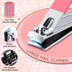 Manicure Pedicure Set, 12 Pcs Nail Care Kit for Women, Mens Nail Grooming Kit, Manicure & Pedicure Tools & Accessories, Pink Nail Kit Manicure Set Luxury Leather Case for Home Salon Use