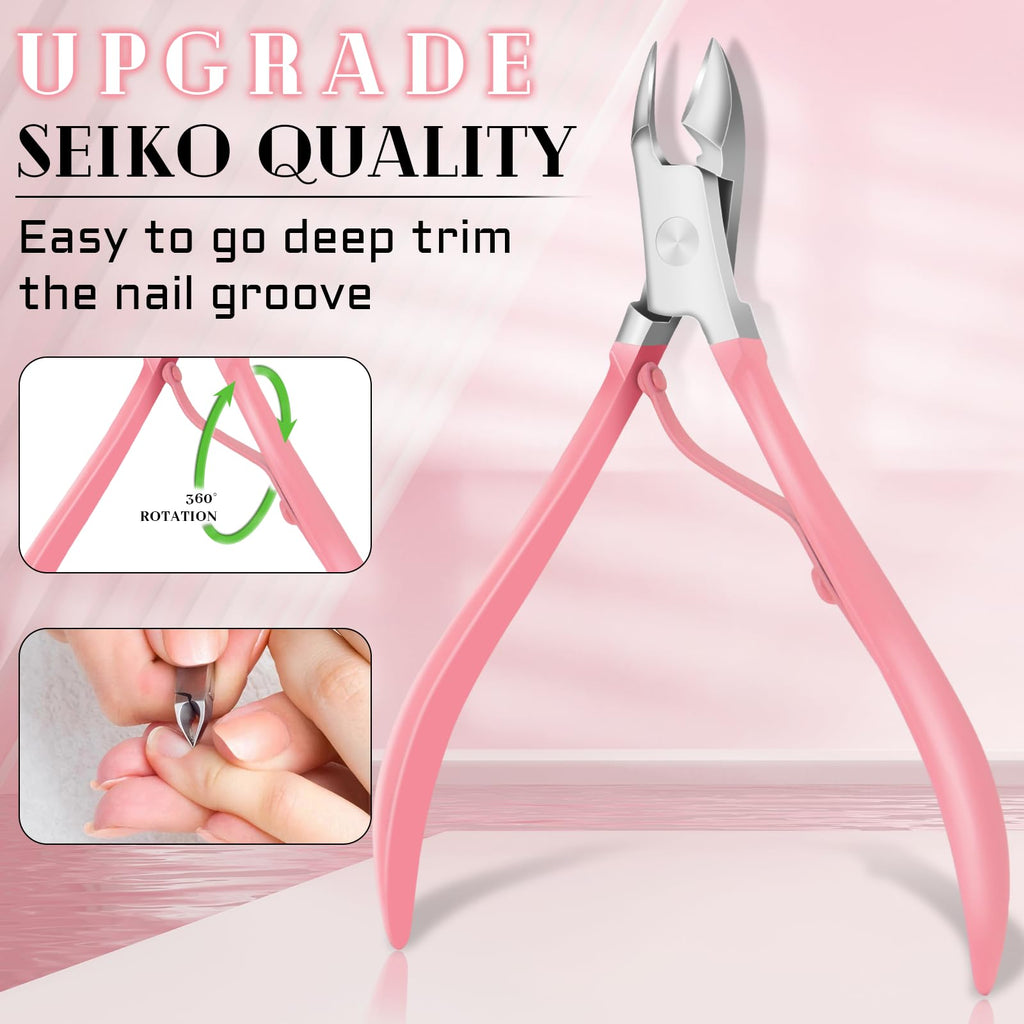 Manicure Pedicure Set, 12 Pcs Nail Care Kit for Women, Mens Nail Grooming Kit, Manicure & Pedicure Tools & Accessories, Pink Nail Kit Manicure Set Luxury Leather Case for Home Salon Use