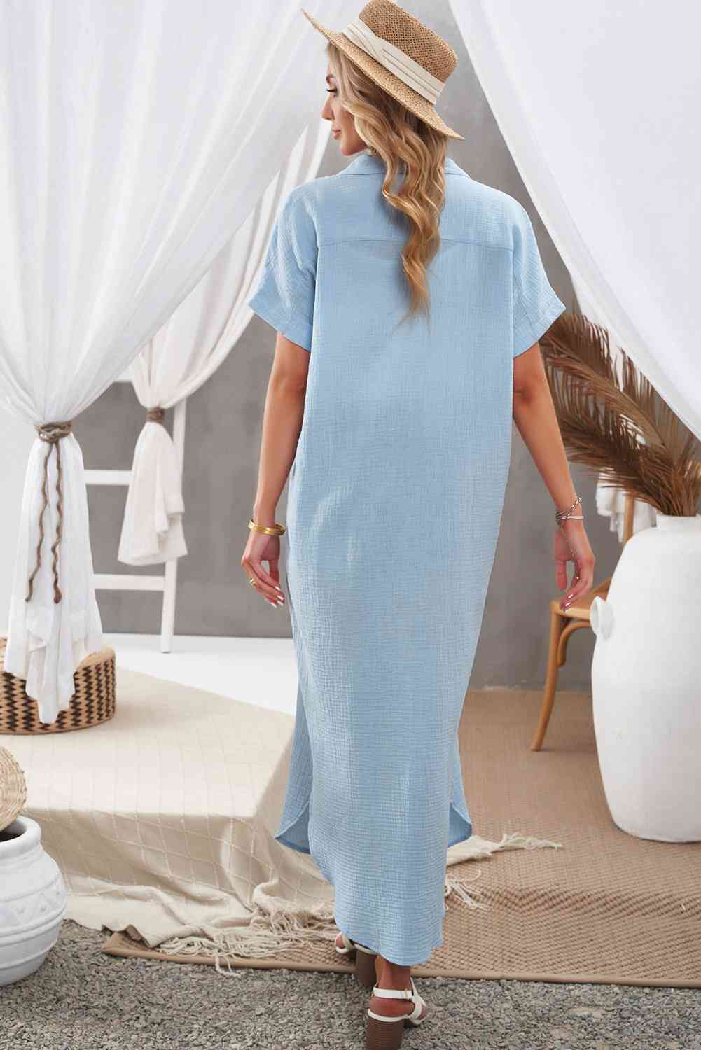 Ocevara - White Solid Color Long Sun-proof Cardigan Cover Up