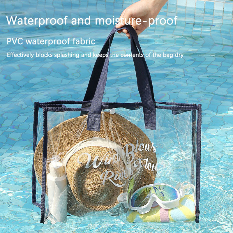 Large-capacity Swimming Bag Transparent Visible Waterproof Wash Bag Foldable Portable Storage Bag Main image