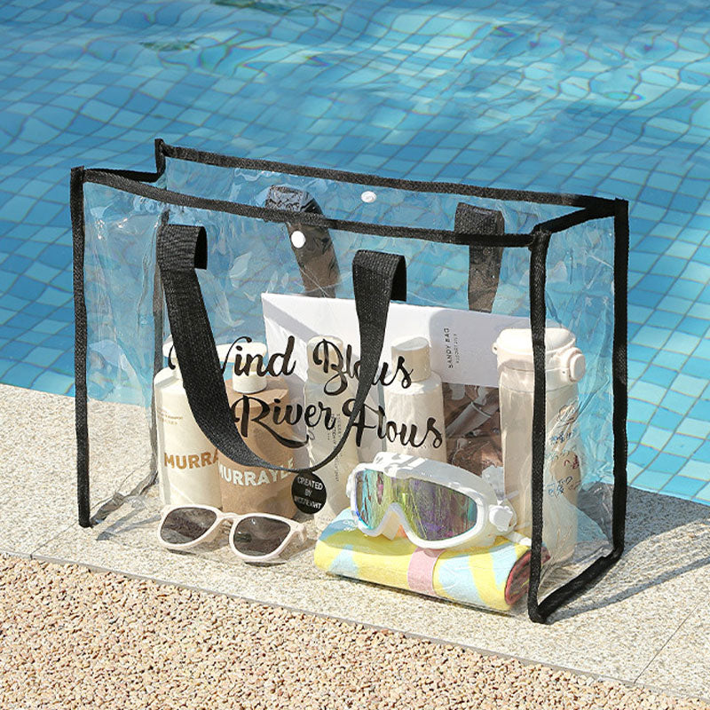 Large-capacity Swimming Bag Transparent Visible Waterproof Wash Bag Foldable Portable Storage Bag