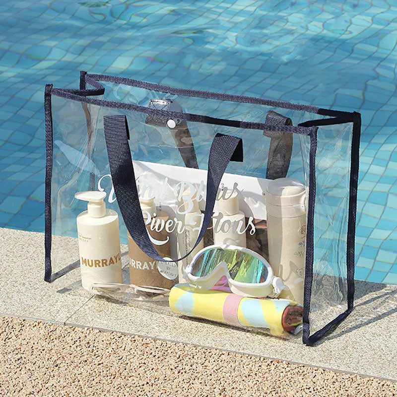 Large-capacity Swimming Bag Transparent Visible Waterproof Wash Bag Foldable Portable Storage Bag