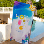 Double-sided velvet beach towel for seaside swimming, water-absorbent, non-sand, breathable, skin-friendly, quick-drying bath towel