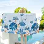 Double-sided velvet beach towel for seaside swimming, water-absorbent, non-sand, breathable, skin-friendly, quick-drying bath towel