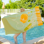 Double-sided velvet beach towel for seaside swimming, water-absorbent, non-sand, breathable, skin-friendly, quick-drying bath towel
