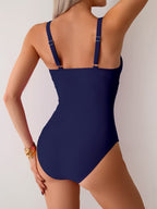 Ocevara - Women's One Piece Swimsuit Sexy Mesh Sheer Tummy Control Bathing Suit Cross Twist Front Swimwear