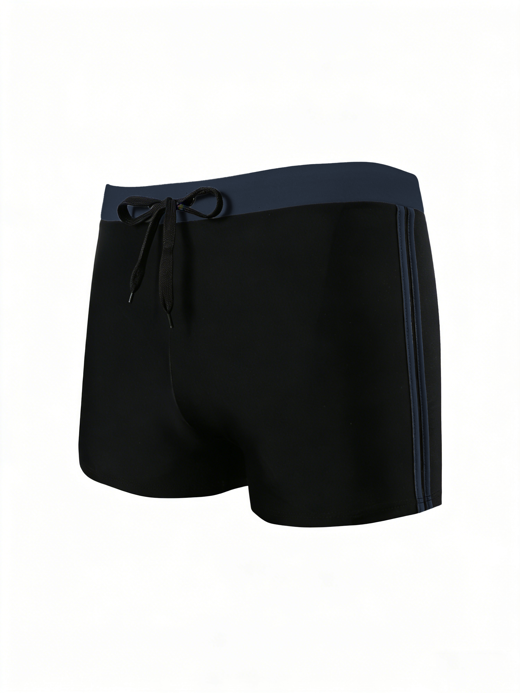 Men's Slim Fit Drawstring Square-Leg Swim Trunks