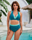 Ocevara - Stylish High Waist Ruched Color Block Bikini Set
