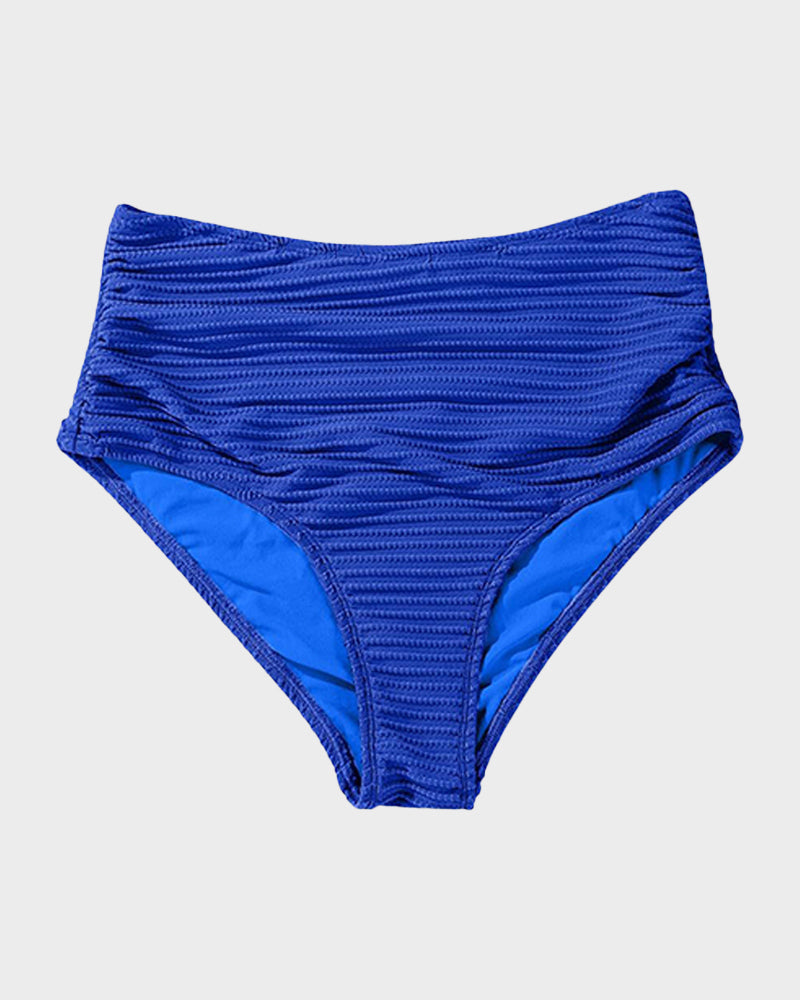 Ocevara - Textured Knot-Front High-Waisted Bikini Set