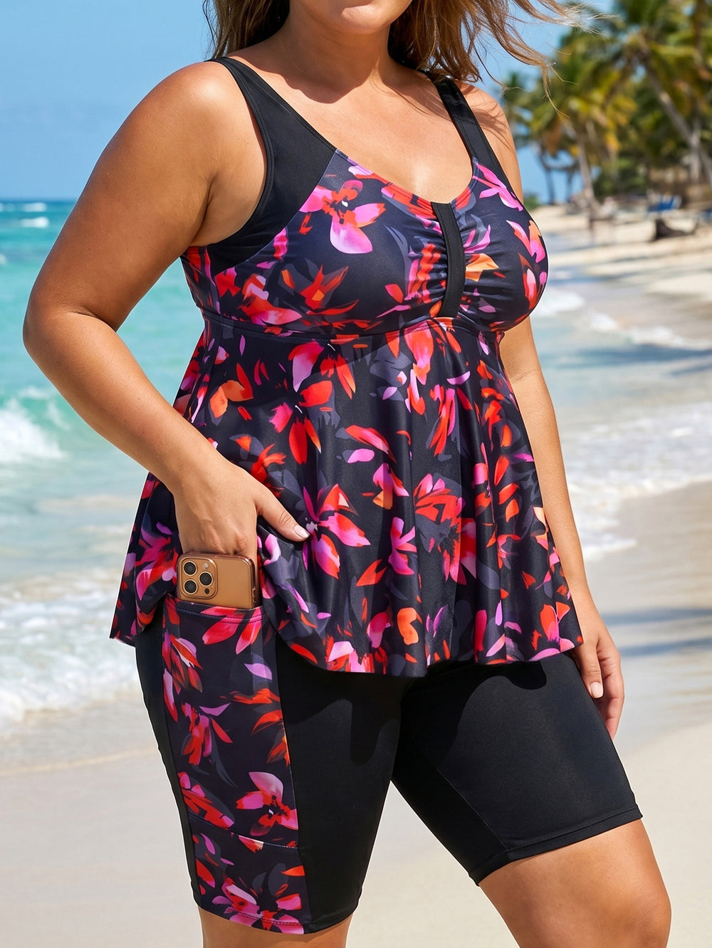 Printed Tankini Capris Set