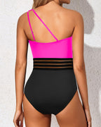 Ocevara - One Shoulder One Piece Swimsuit for Women Tummy Control Bathing Suits