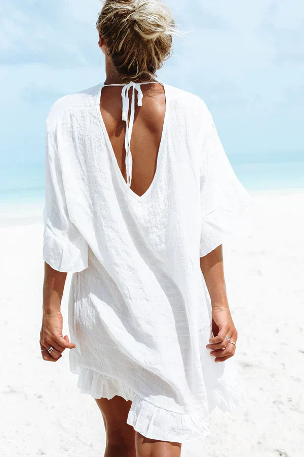 Solid Color Swimsuit Cover Up Secondary image