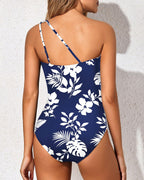 Ocevara - One Shoulder One Piece Swimsuit for Women Tummy Control Bathing Suits
