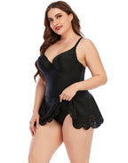 Black Sweetheart Neck Underwired Cutout One-Piece Swimsuit