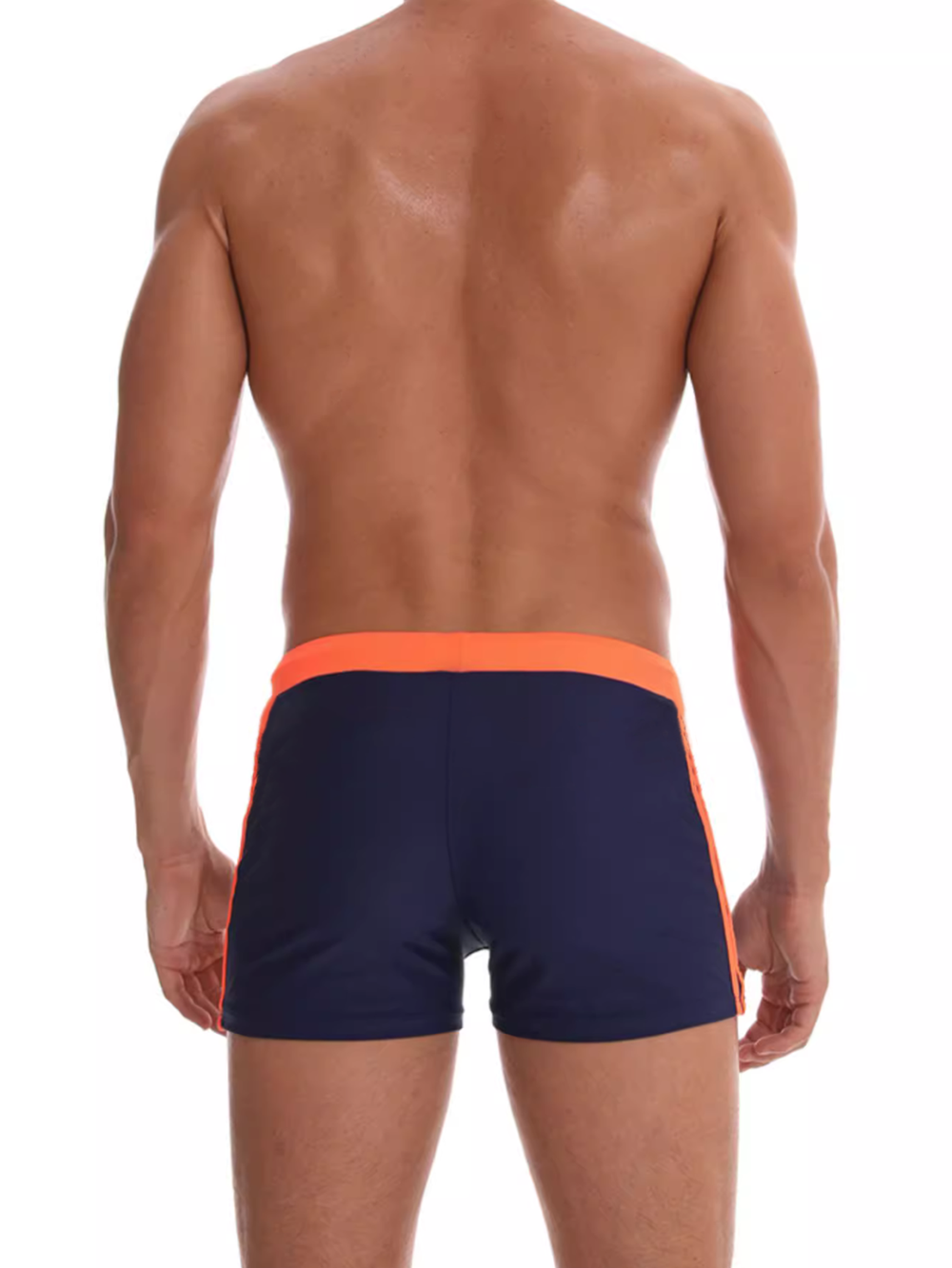 Men's Slim Fit Drawstring Square-Leg Swim Trunks