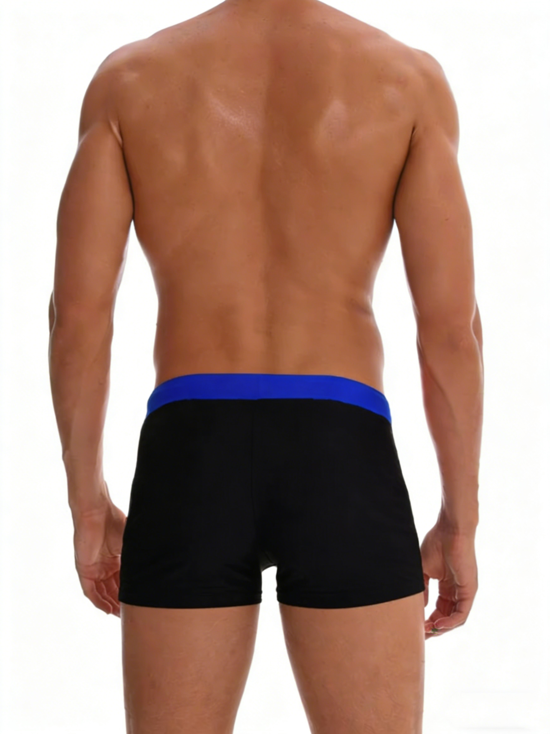 Men's Slim Fit Drawstring Square-Leg Swim Trunks