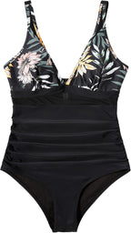 Ocevara - Women Sexy Mesh Tummy Control Swimsuit Push Up High Waisted Bathing Suit