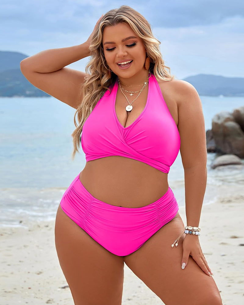 Ocevara - Tummy Control Bathing Suits Modest High Waisted Bikini Sets