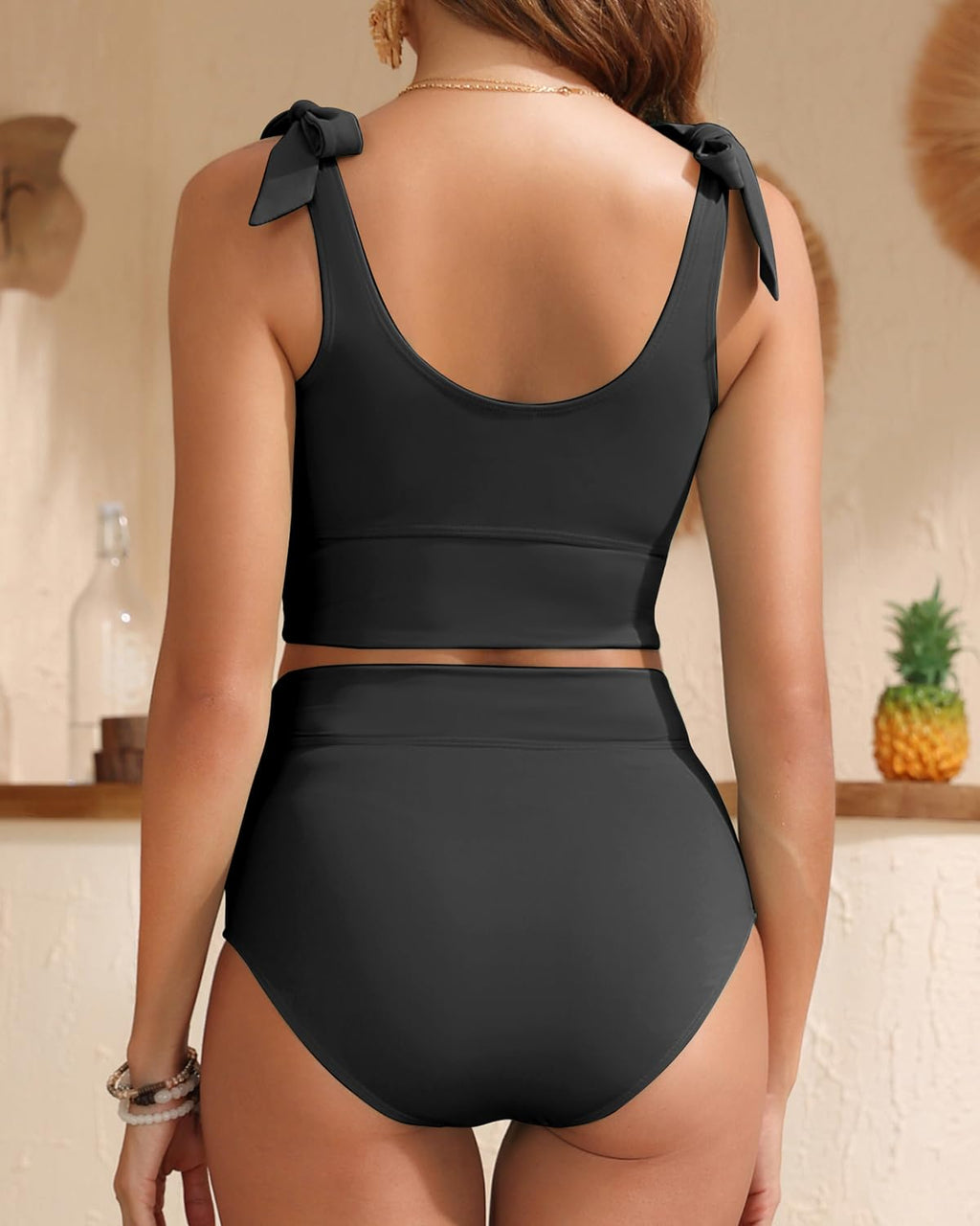 Ocevara - Two Piece High Waisted Swimsuits Women Tummy Control Bikini Modest Bathing Suit