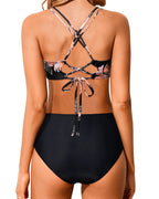 Ocevara - Women High Waisted Bikini Set Two Piece Swimsuits Push up Wrap Swim Suits Top Tummy Control Bathing Suit