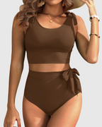 Ocevara - Two Piece High Waisted Swimsuits Women Tummy Control Bikini Modest Bathing Suit