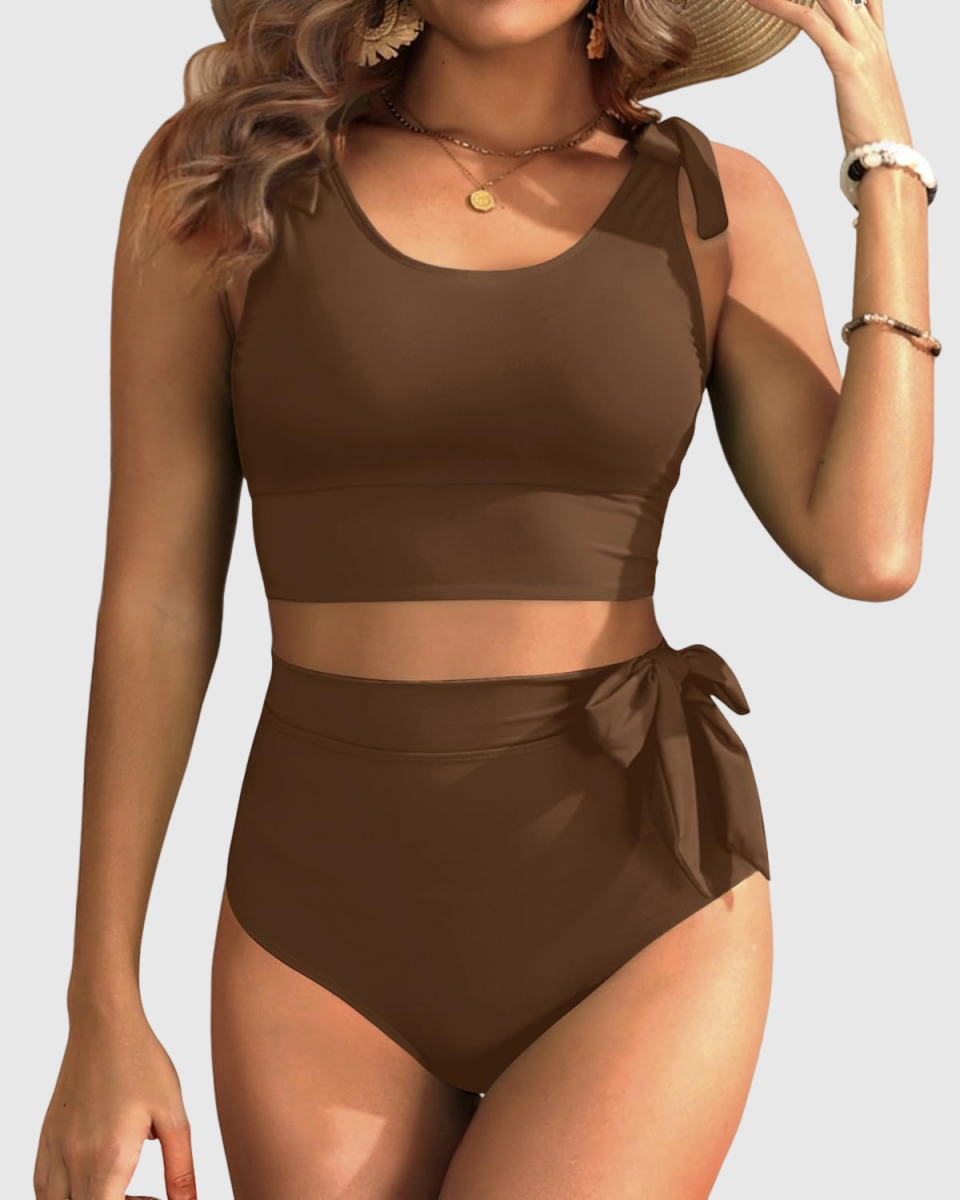 Ocevara - Two Piece High Waisted Swimsuits Women Tummy Control Bikini Modest Bathing Suit