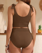 Ocevara - Two Piece High Waisted Swimsuits Women Tummy Control Bikini Modest Bathing Suit