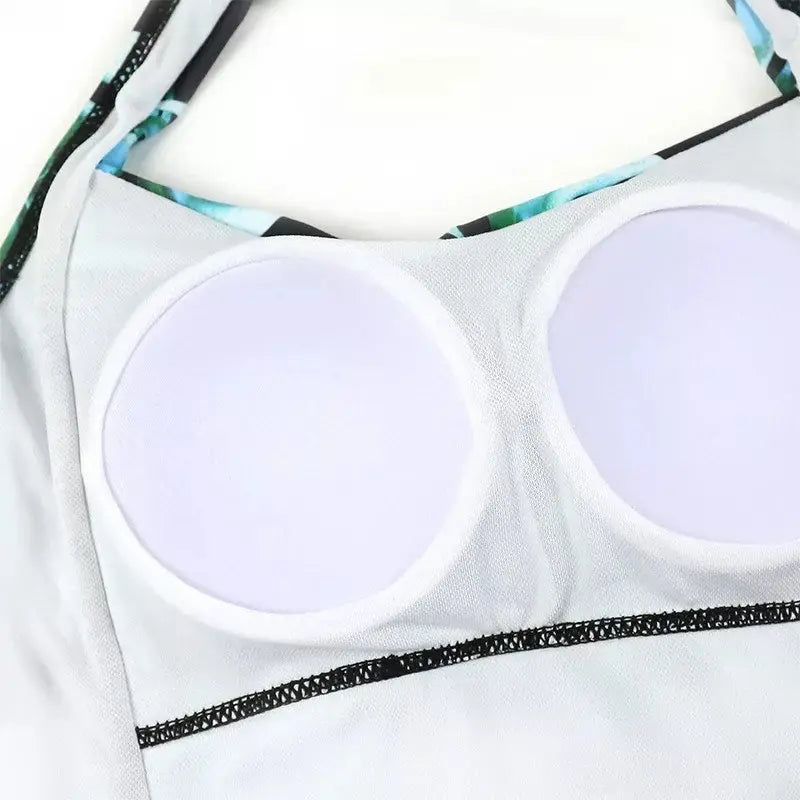 Ruched Halter One-Piece Swim Romper