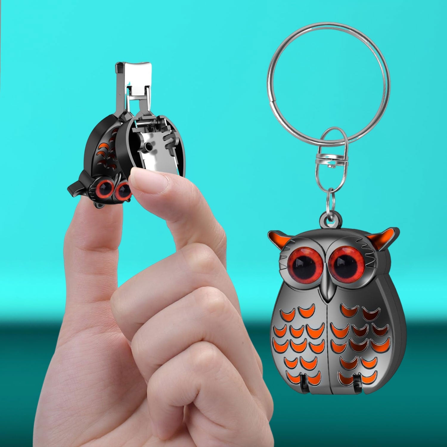 German Professional Stainless Steel Mini Nail Clippers, Ultra Sharp and Sturdy Fingernail and Toenail Clippers, Foldable Portable Nail Clippers with Owl Patterns Main image