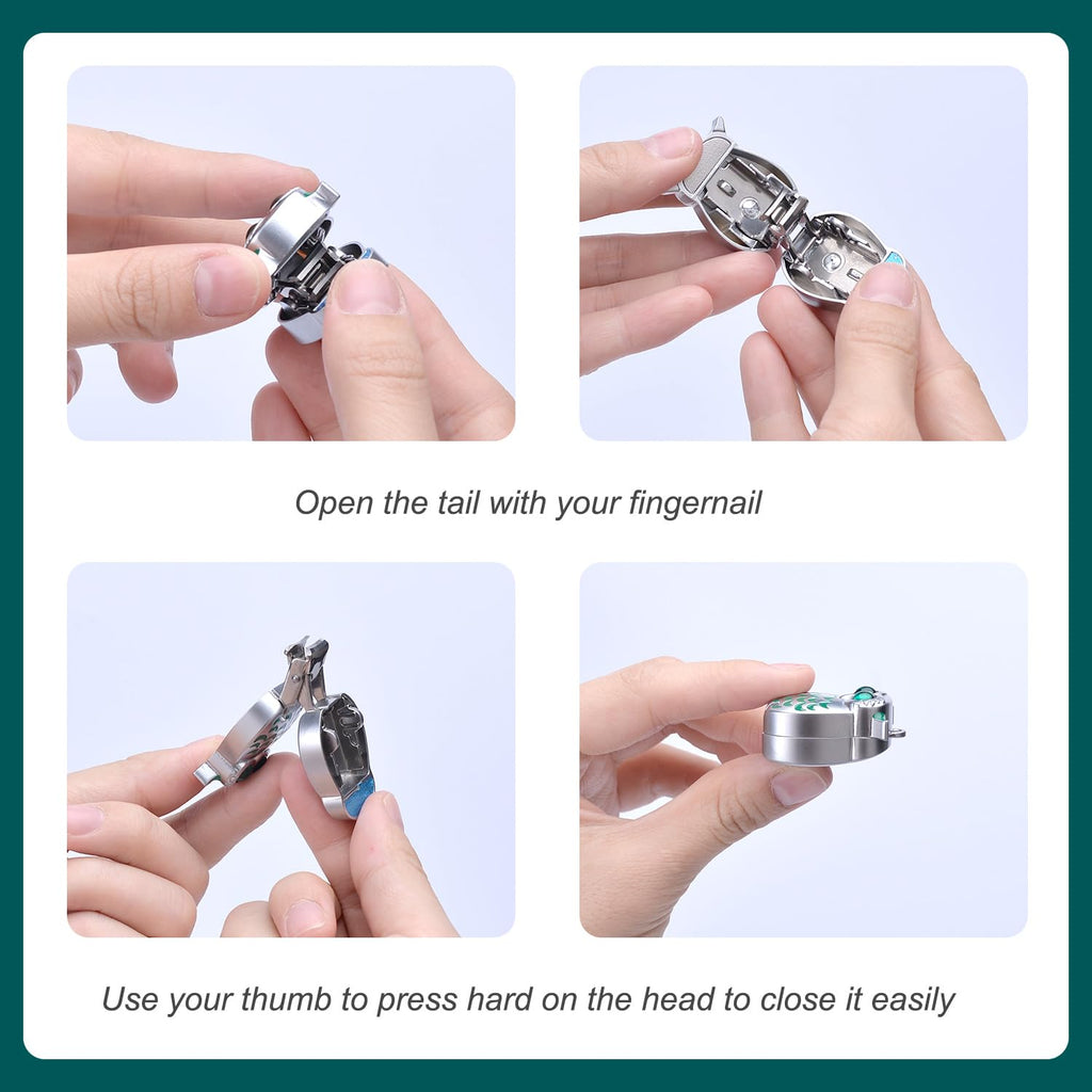 German Professional Stainless Steel Mini Nail Clippers, Ultra Sharp and Sturdy Fingernail and Toenail Clippers, Foldable Portable Nail Clippers with Owl Patterns