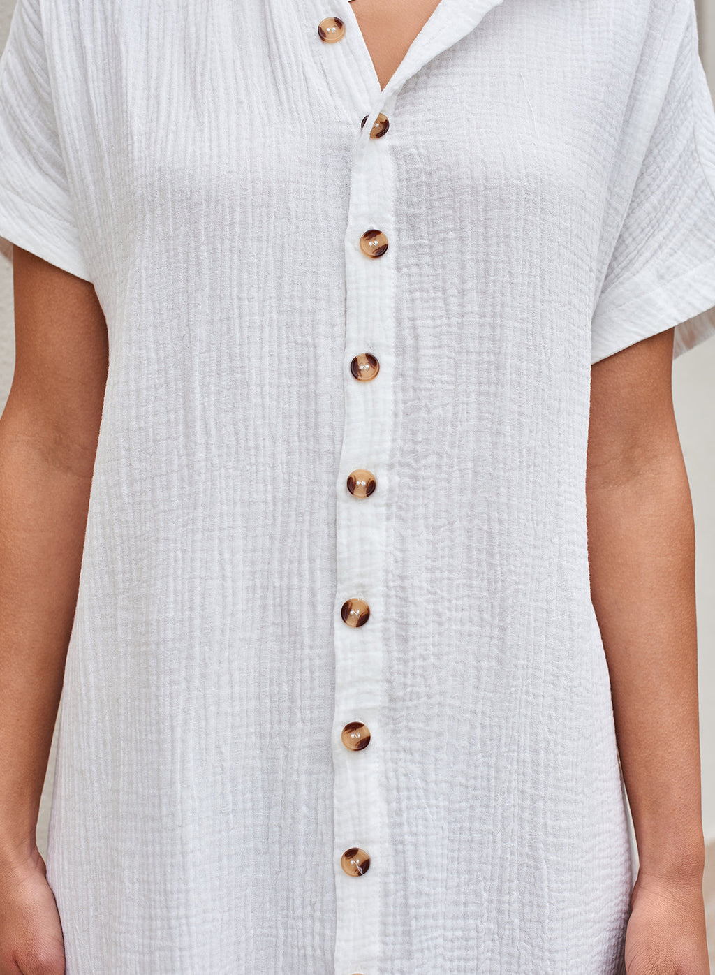 Ocevara - White Solid Color Long Sun-proof Cardigan Cover Up