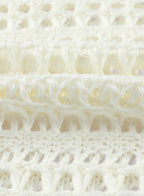 Ocevara - White Mesh Knitted Long Sleeve Hollow Sun-proof Round Neck Cover Up