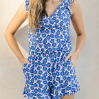 Ocevara - Built-In Bra Swim Romper Three Piece Set