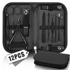 Manicure Pedicure Set, 12 Pcs Nail Care Kit for Women, Mens Nail Grooming Kit, Manicure & Pedicure Tools & Accessories, Pink Nail Kit Manicure Set Luxury Leather Case for Home Salon Use