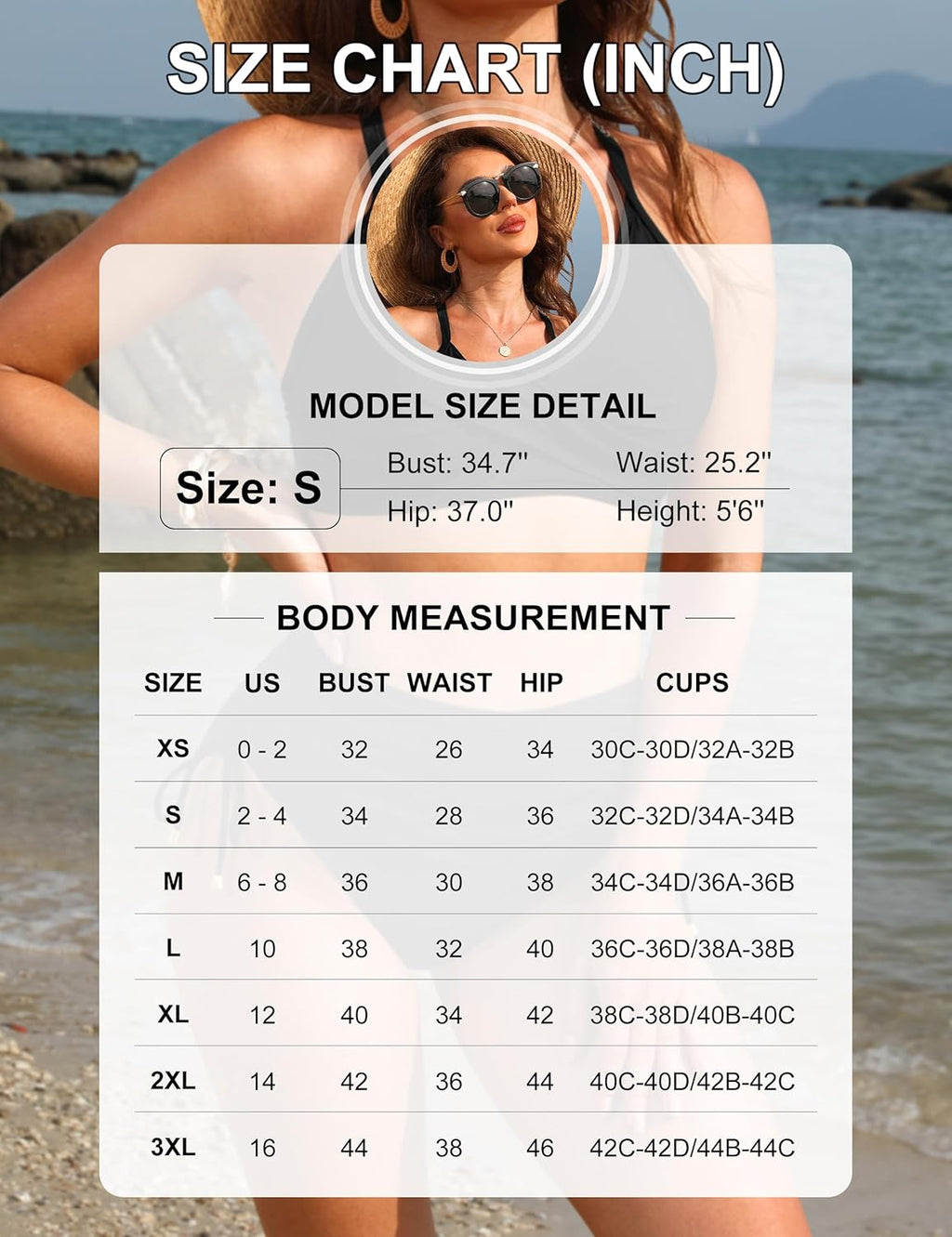 Ocevara - Womens High Waisted Bikini Sets Drawstring Tummy Control Swimsuits Crisscross Tie Back Bathing Suit