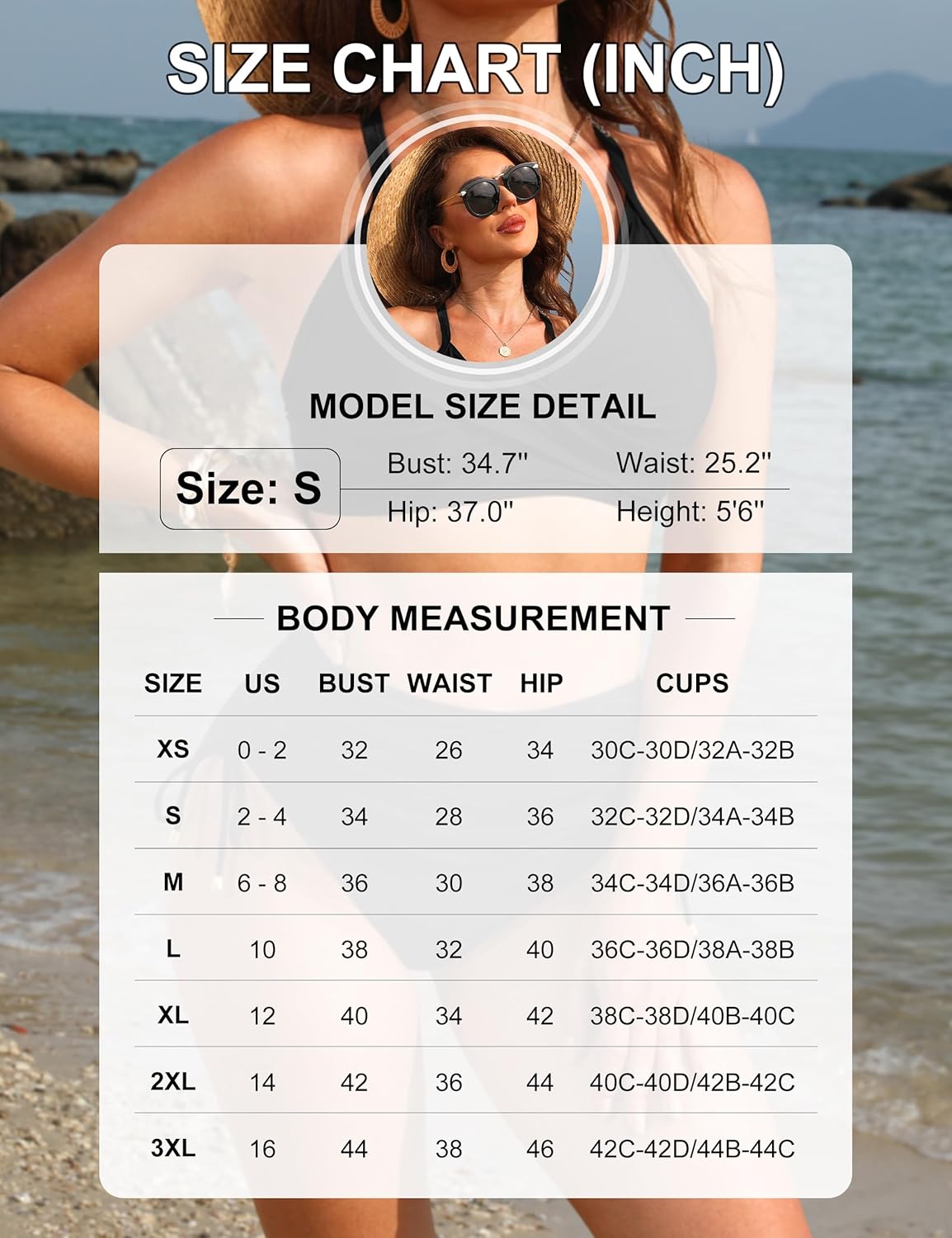 Ocevara - Womens High Waisted Bikini Sets Drawstring Tummy Control Swimsuits Crisscross Tie Back Bathing Suit