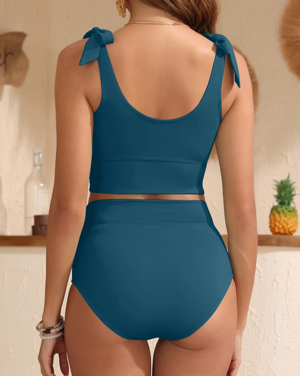 Ocevara - Two Piece High Waisted Swimsuits Women Tummy Control Bikini Modest Bathing Suit