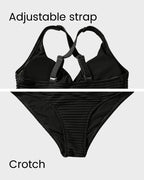 Ocevara - Textured Knot-Front High-Waisted Bikini Set