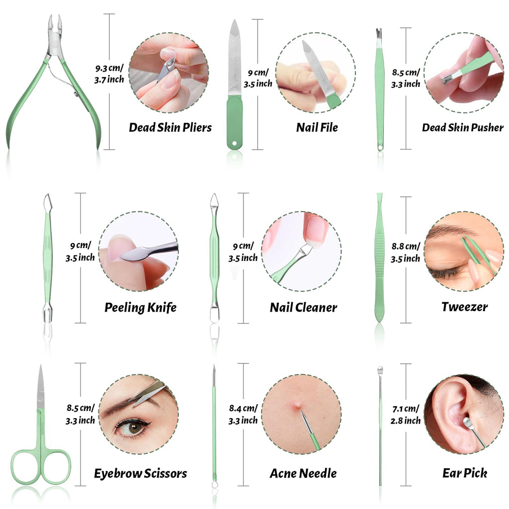 Manicure Pedicure Set, 12 Pcs Nail Care Kit for Women, Mens Nail Grooming Kit, Manicure & Pedicure Tools & Accessories, Pink Nail Kit Manicure Set Luxury Leather Case for Home Salon Use